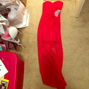Beautiful red strapless dress!